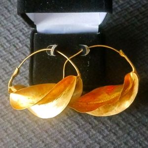 Handmade Ghanaian Gold Tone Earrings